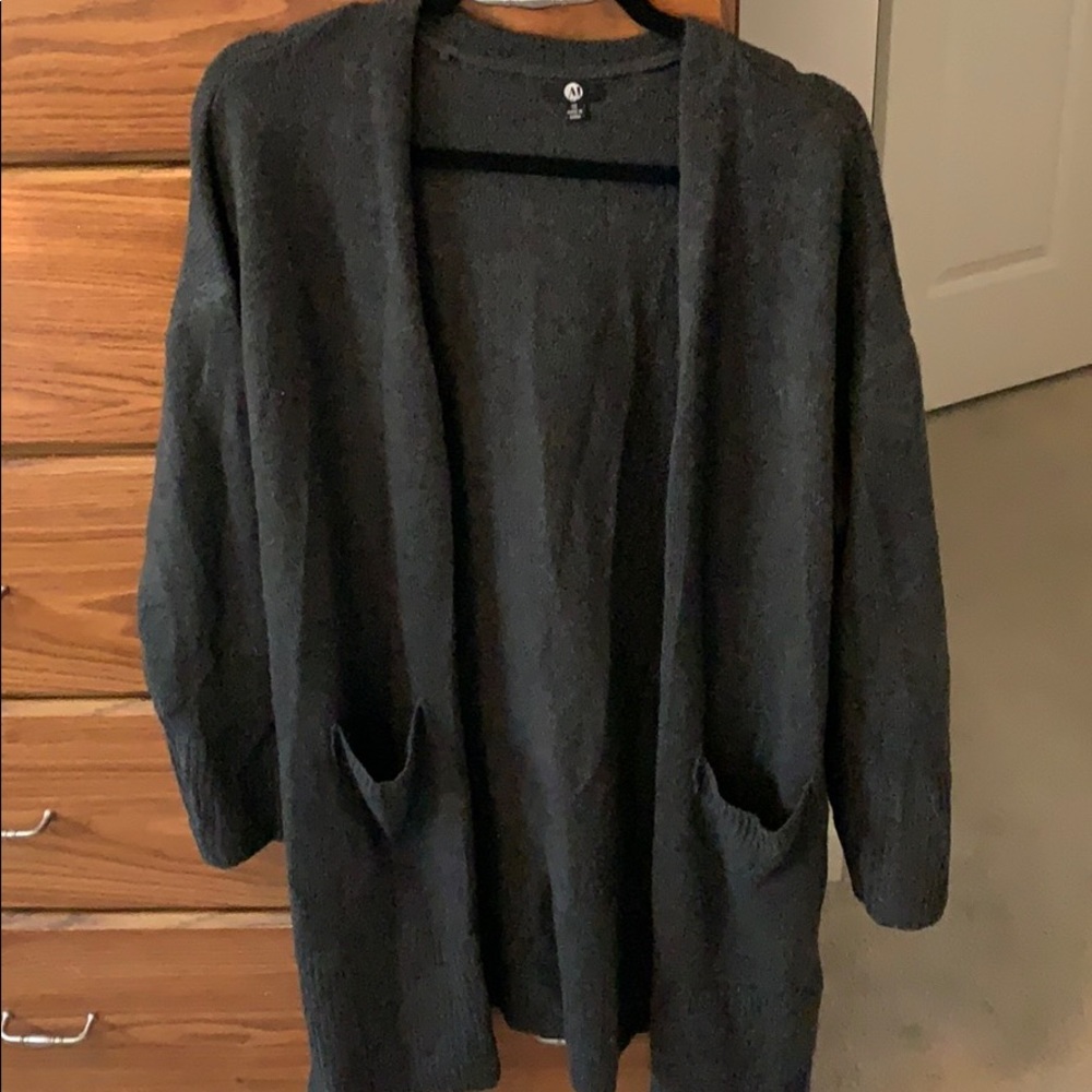 A&I charcoal gray sweater cardigan 1x